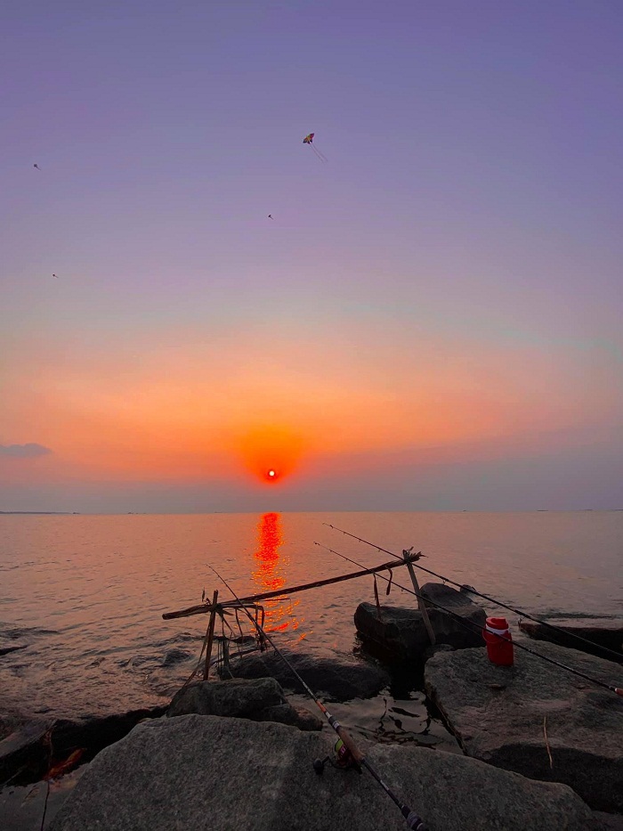plage Bao Ninh coucher soleil